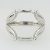 Sterling Silver Semi Mount Ring Setting Emerald OCT 16x12mm Scissor Cut Tourmali - Syzjewelry